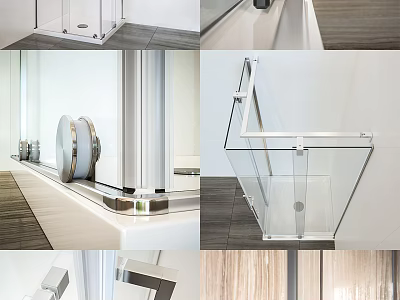 Modern Shower Sauna Design With Glass Enclosure Chrome Fixtures And Wooden Panels 3d model