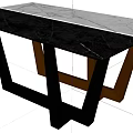 Modern Sleek Side Table With Marble Top And Sturdy Metal Frame Design 3d model