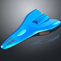 Shiny Blue Streamlined Plastic Object With Smooth Surface And Reflective Modern Design 3d model