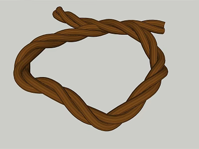 Durable Brown Braided Rope for Household Daily Use and Home Organization 3d model