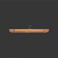 Wooden Shield Weapon With Carved Decorative Elements And Traditional Inscription Design