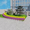 Creative Garden Ornaments With Colorful Flower Beds And Green Shrubs Design