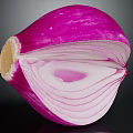 Fresh Sliced Purple Onion With Vibrant Purple Skin And White Layers
