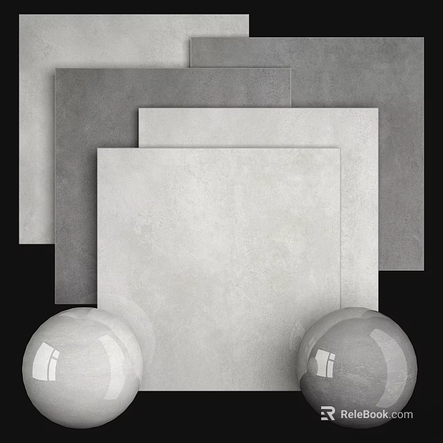 Gray And White Square Construction Components With Textured Surfaces For Interior Design 3d model 