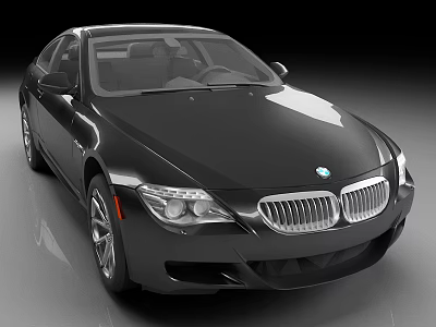Black BMW Coupe With Sleek Design Shiny Finish And Signature Grille Headlights 3d model