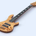 Natural Wooden Bass Guitar Musical Instrument With Smooth Texture And Classic Body Design