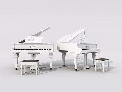 Jane European Piano White Piano 3d model