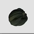 Fresh Green Pumpkin with Distinct Ribbed Texture as Healthy Organic Food Ingredient