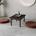 New Chinese Cushion Tea Table Combination 3d model