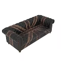 Classic Leather Multi Seater Sofa With Tufted Design And Striped Pattern 3d model