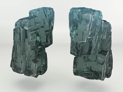 Natural Green Stone Wood Textured Block Structure For Interior Decorative Use 3d model