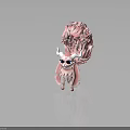 Cute Pink Fantasy Creature With Fluffy Tail And White Horns Soft Fur Standing Pose