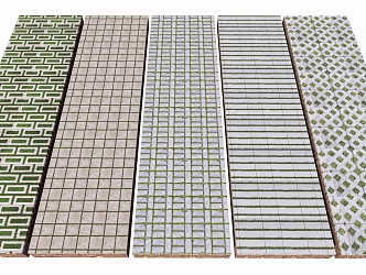 Modern grass-planting brick paving stone paving 3d model