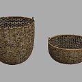 Practical Wicker Storage Baskets Two Different Sizes Handwoven Design For Home Use