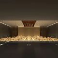 Modern Cultural Center Interior With Neatly Arranged Seats And Warm Stage Lighting Design