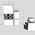 Various Kitchen Appliances Layout With Dimensions For Built In Cabinet Design