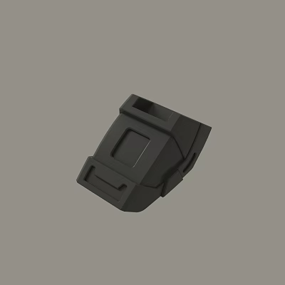 Black 3D Model Mechanical Component With Rectangular Slot And Angled Edges 3d model