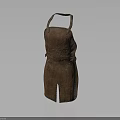 Brown Leather Cooking Apron With Adjustable Straps For Kitchen Use