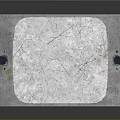 Textured Metallic Box With Turquoise Accents On Top And Side Panels