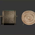 Plant Themed Wooden Furniture Set With Tree Stump Sofa Chair And Table
