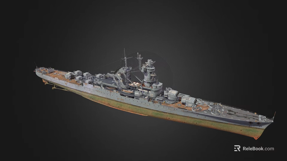 Detailed Battleship Model Showcasing Hull Gun Turrets Superstructure And Deck Details 3d model 