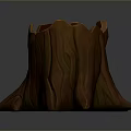 Plant Growing in Natural Tree Stump Planter with Decorative Bark Design