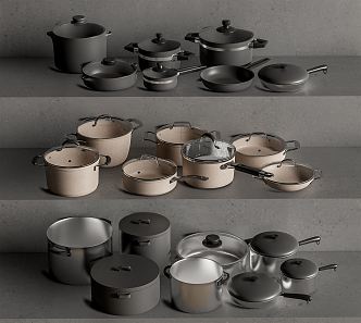 Modern pot kitchen cookware 3d model