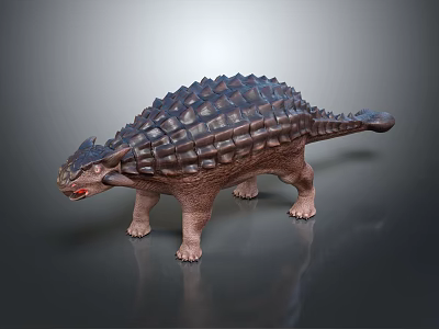 3D Ankylosaurus Dinosaur Model With Scaled Armored Body And Open Mouth 3d model