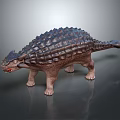 3D Ankylosaurus Dinosaur Model With Scaled Armored Body And Open Mouth