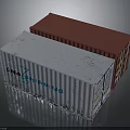 Shipping Truck Loaded With Blue FMA SHIPPING Container And Red Container