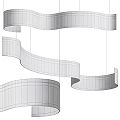 Elegant Modern Curved Chandelier With Gold Frame And Transparent Strips For Interior Decoration