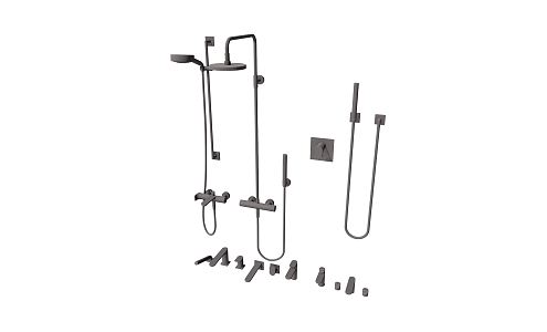 Modern shower hardware 3d model