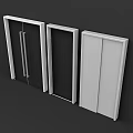 Three Modern Sliding Doors With Glass Panels And Aluminum Frames Design 3d model