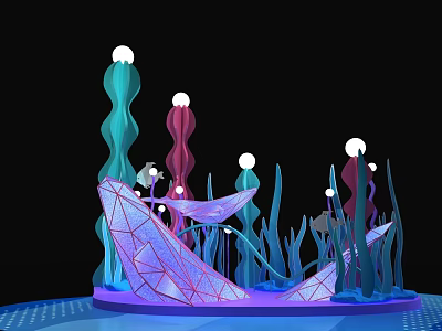 Modern Meichen Whale 3d model