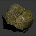 Natural Stone With Mossy Green Brown Surface And Textured Natural Design