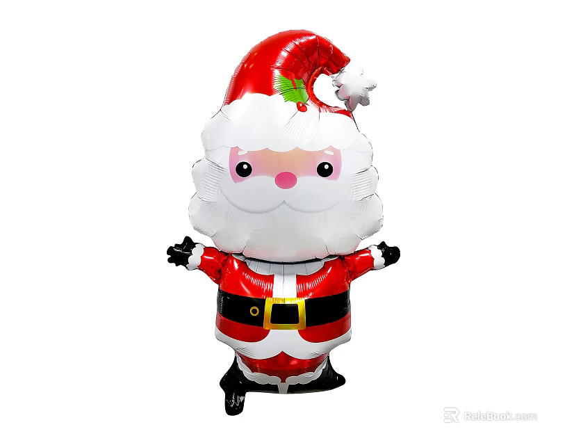 Festive Santa Claus Inflatable Balloon With Red Hat White Beard For Christmas Decor 3d model 