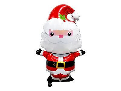 Festive Santa Claus Inflatable Balloon With Red Hat White Beard For Christmas Decor 3d model
