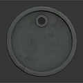 Red Oil Barrel With Gray Lid And Reflective Base On Dark Background