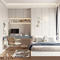 Kids Room Interior Design With Study Desk Bed Star Decor And Rug