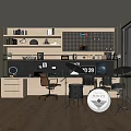 Modern Entertainment Room Interior With Drum Set Decorative Shelves And Wooden Flooring