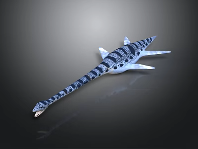 Ichthyosaur Prehistoric Marine Reptile With Long Tail Spotted Pattern Streamlined Body And Flippers 3d model