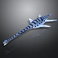 Ichthyosaur Prehistoric Marine Reptile With Long Tail Spotted Pattern Streamlined Body And Flippers