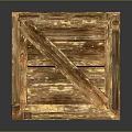 Vintage Wooden Crate With Crossed Slats Cube Shape And Textured Surface