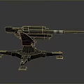 Multi Barrel Heavy Weapon With Stable Mounted Base And Long Barrel Structure 3d model