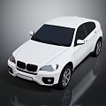 White BMW SUV Modern Exterior Design On Dark Background With Reflection 3d model