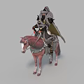 Man in Detailed Medieval Armor Riding Brown Horse with White Spots