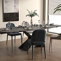 Modern Dining Table Chair Combination Dining Table Chair 3d model