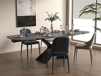 Modern Dining Table Chair Combination Dining Table Chair 3d model