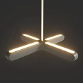 Modern Geometric Chandelier Design With LED Light Strips And Sleek Metal Frame