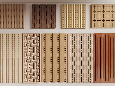 Variety Of Wooden Wainscoting Designs And Textures 3d model